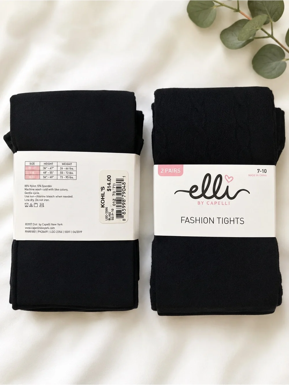 Black Fashion Tights - 2 Pairs
